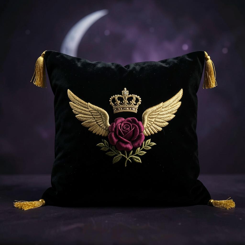 Crowned Rose Cushion — Merch & Gifts — Fantasy Romance & Magical by KT Starling