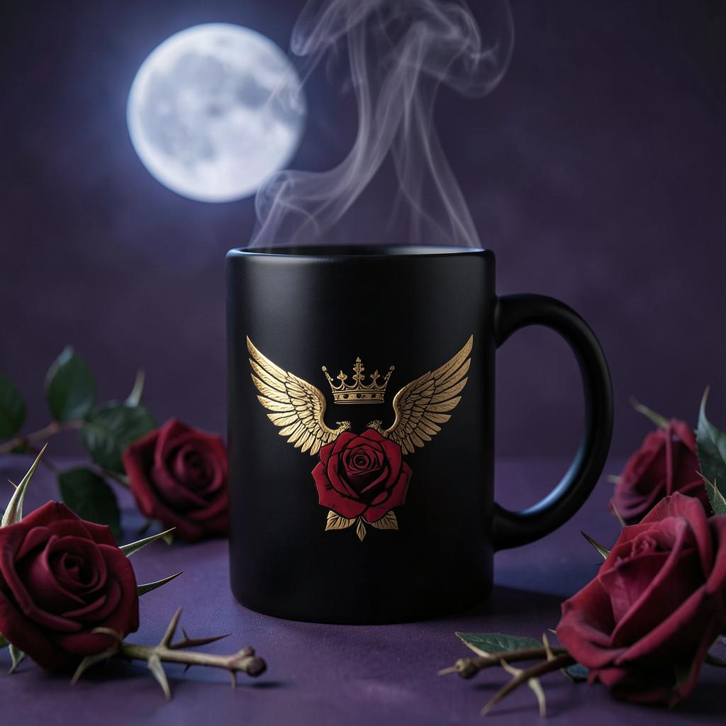 Crown & Rose Mug — Merch & Gifts — Fantasy Romance & Magical by KT Starling